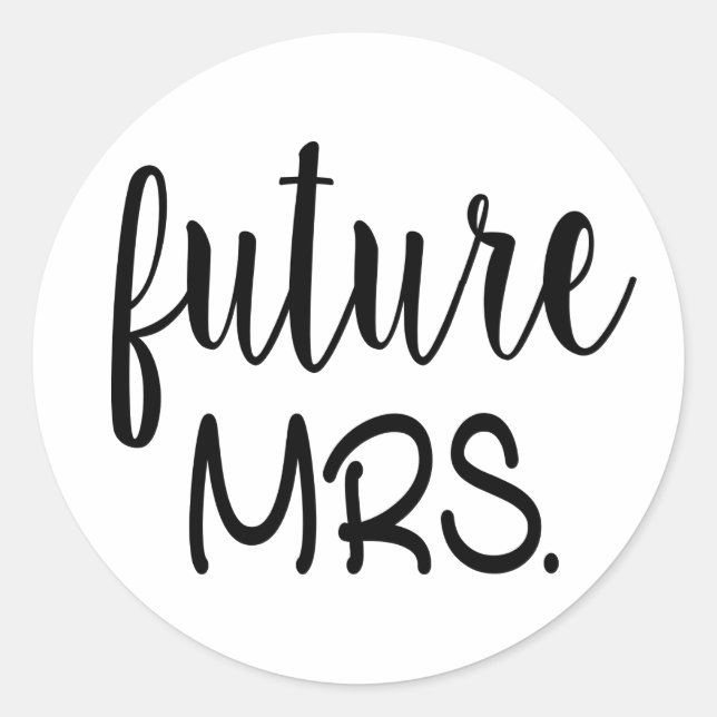 Sticker Rond Future Mme Mariage Black White Fête de l'mariée (Devant)