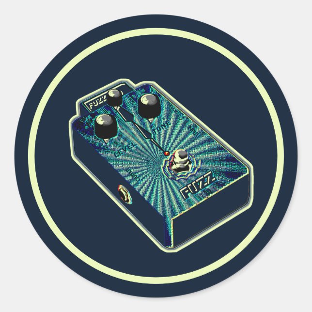 Sticker Rond Fuzz bleu aqua (Devant)