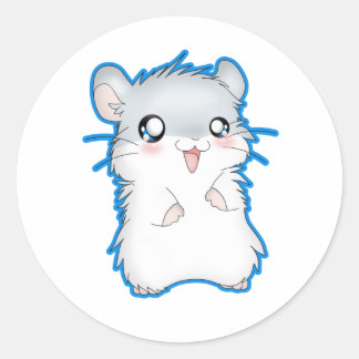 Sticker Rond Fuzzy Hamster