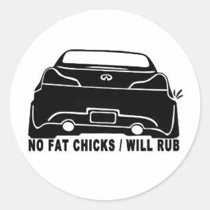 Sticker Rond G37 aucuns gros poussins, voiture frottera