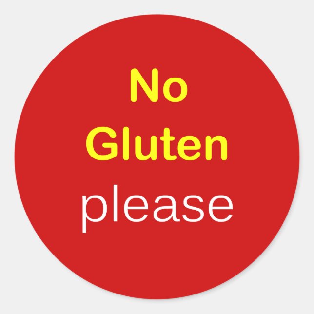 Sticker Rond g5 - Demande de nourriture ~ AUCUN GLUTEN S'IL VOU (Devant)