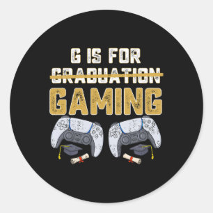 Sticker Rond G Est Pour Jeu Amusant École Graduation Gamer Boys