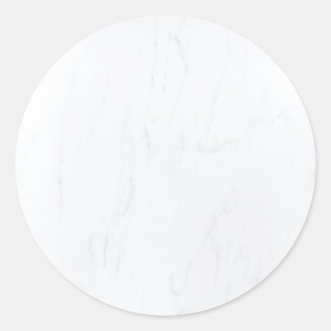 Sticker Rond Gabarit vierge en marbre blanc élégant moderne (Devant)