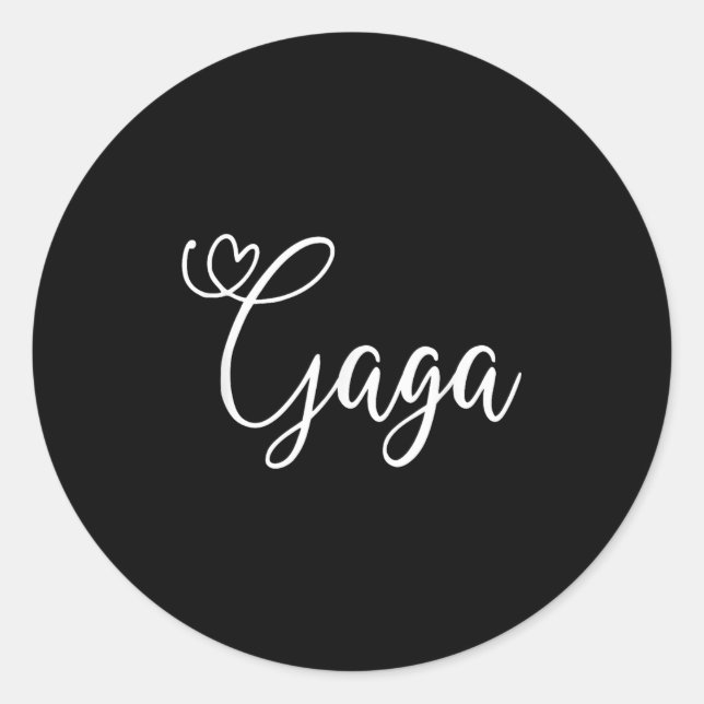 Sticker Rond Gaga Cute Heart Grandma  (Devant)