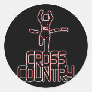 STICKER ROND GAGNANT DE PAYS CROISÉ - LIGNE D'ARRIVÉE