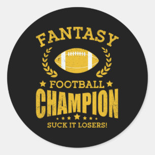 Sticker Rond Gagnant Fantasy Football Champ Champion Draft Foot