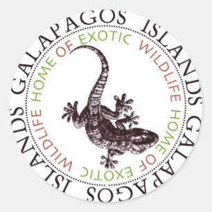 Sticker Rond Galapagos Îles Lizard