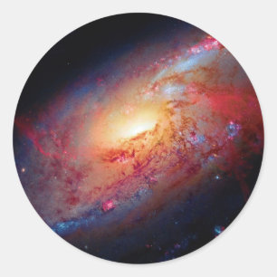 Sticker Rond Galaxie spirale Messier M106 Photo de l'espace ext