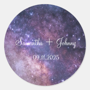 Sticker Rond Galaxy Nebula Stars Starry Mariage de nuit