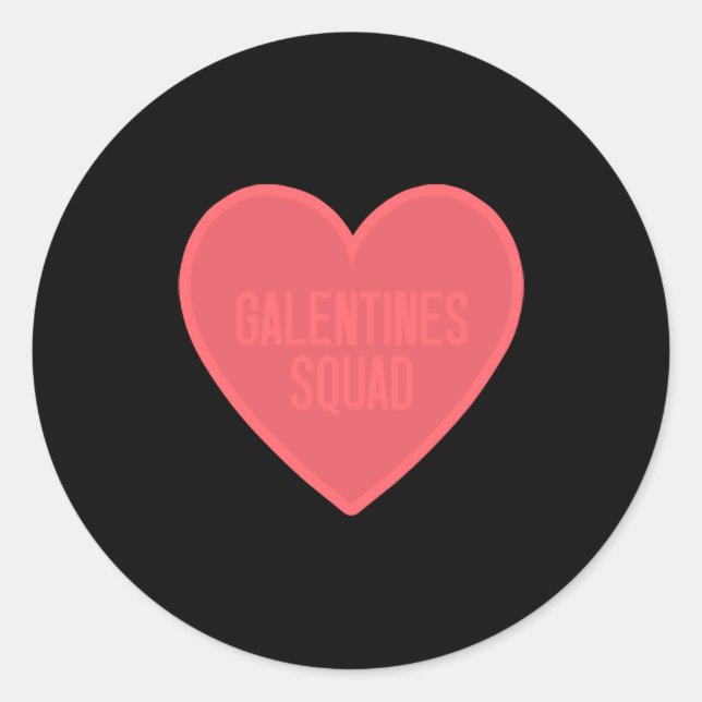 Sticker Rond Galentines Day Squad Bff Valentines Day Friendship (Devant)