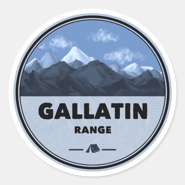 Sticker Rond Gallatin Range Montana Wyoming Camping (Devant)