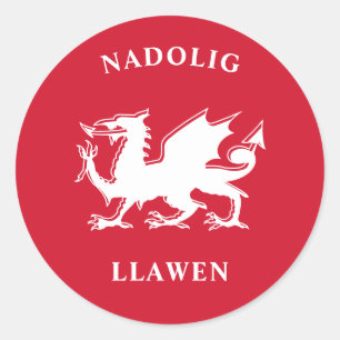 Sticker Rond Gallois Joyeux Noël Simple Celtique Nadolig Llawen