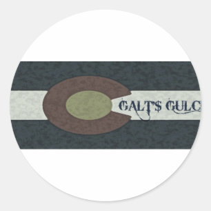 Sticker Rond Galt's Gulch - Rouge blanc et bleu Combo Design