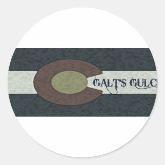 Sticker Rond Galt's Gulch - Rouge blanc et bleu Combo Design