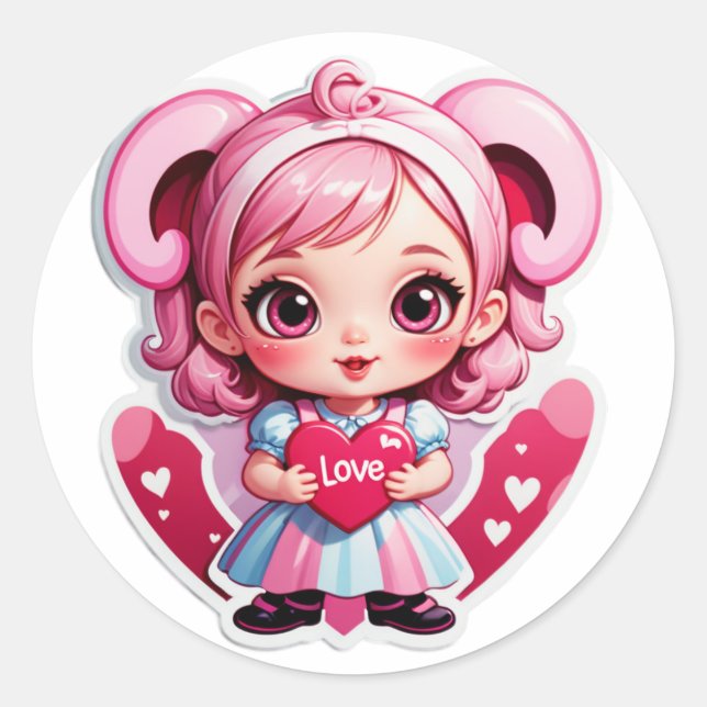 Sticker Rond Game Over? Never Love (Devant)