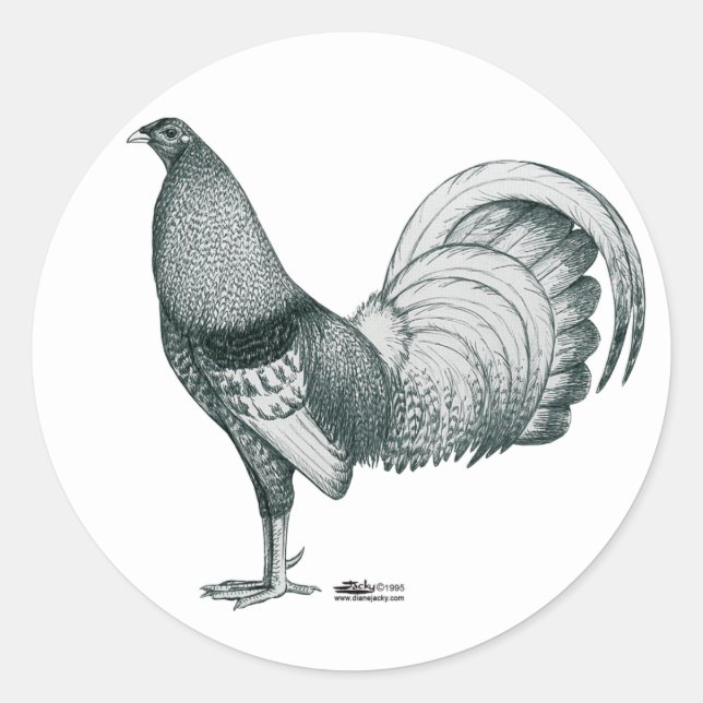 Sticker Rond Gamecock Crele ou Dom (Devant)