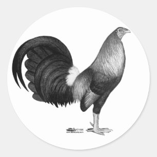Sticker Rond Gamecock Red Hatch