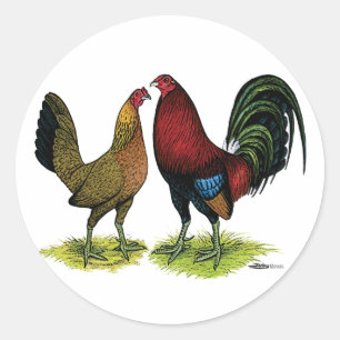 Sticker Rond Gamefowl Pair