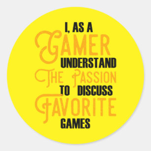 Sticker Rond Gamer Art Un Gamer Comprend La Passion