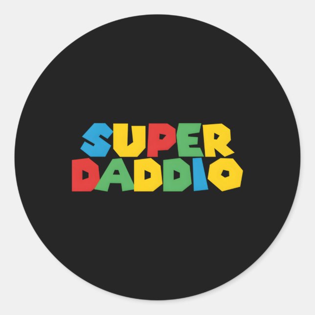 Sticker Rond Gamer Daddio Super Papa De (Devant)