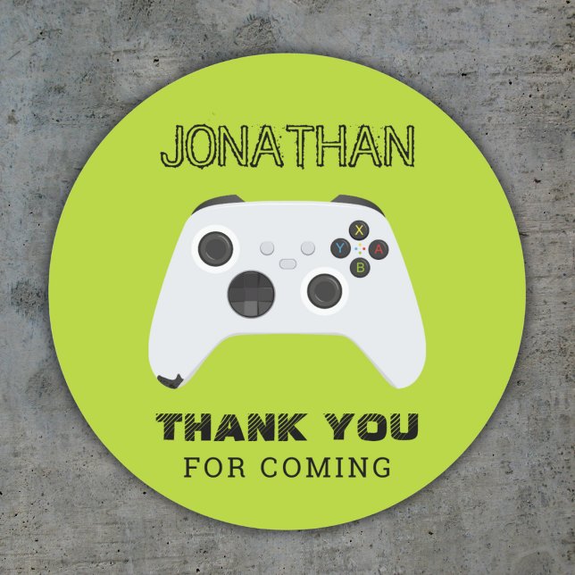 STICKER ROND GAMER DE CONTRÔLEUR VERT NIVEAU HAUT SAC FAVOR (Créateur téléchargé)