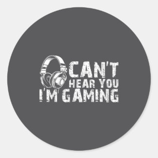 Sticker Rond Gaming Zone Focus Gamer Tee Funny Quote 
