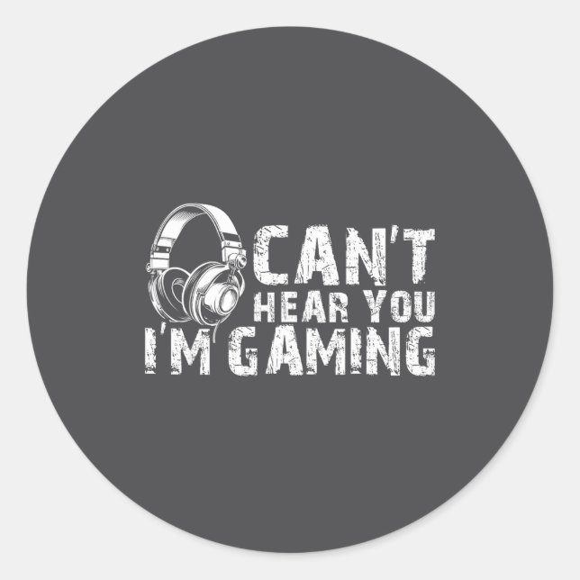 Sticker Rond Gaming Zone Focus Gamer Tee Funny Quote  (Devant)