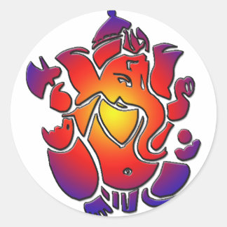 Sticker Rond Ganesh aux couleurs