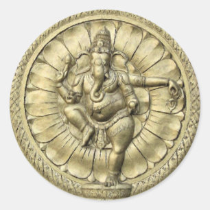 Sticker Rond Ganesh (d'or)