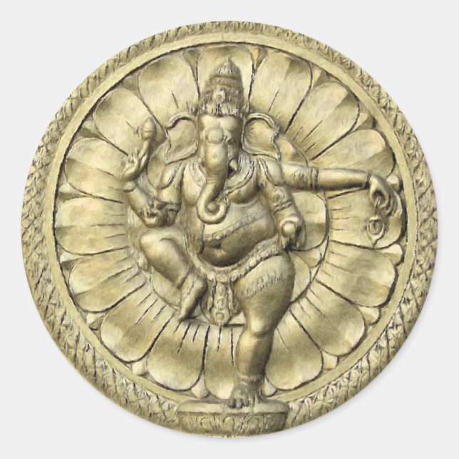 Sticker Rond Ganesh (Or) (Devant)