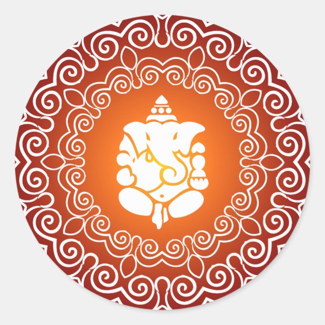 Sticker Rond Ganesha Décoration (Devant)