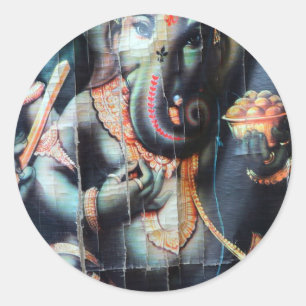 Sticker Rond Ganesha éléphant Hindou Succès Dieu