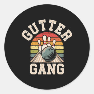 Sticker Rond Gang de la gouttière Bowling Quilleur drôle