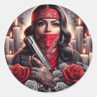Gangster Girl Hip hop chicano art graphique