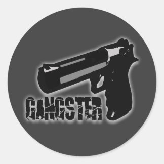 Sticker Rond Gangster Gun