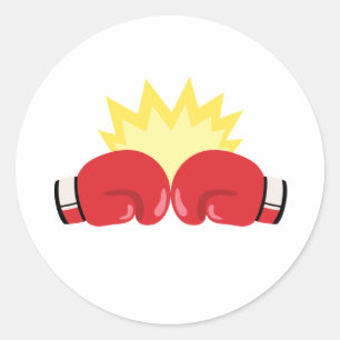 Sticker Rond Gants de boxe