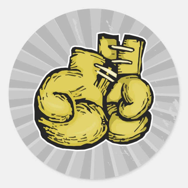 Sticker Rond gants de boxe dorés graphique (Devant)