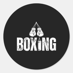 Sticker Rond Gants De Boxe Et Sac De Punching