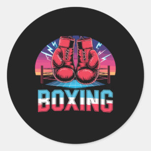 Sticker Rond Gants de boxe Vintages des années 90