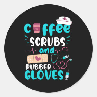 Sticker Rond Gants En Caoutchouc Scrubs Rn Infirmière Infirmièr