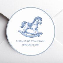 Garçon à cheval à bascule bleu Baby Shower Jouet V
