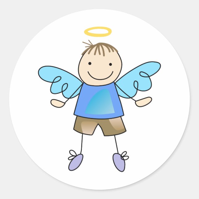 STICKER ROND GARÇON ANGEL (Devant)