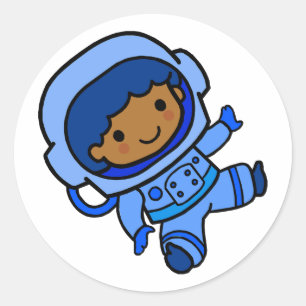 Sticker Rond garçon astronaute