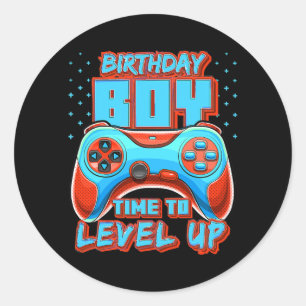 Sticker Rond Garçon d'anniversaire C'est l'heure de passer au n