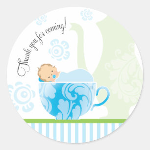 Sticker Rond Garçon de l'autocollant   de faveur de thé de ba