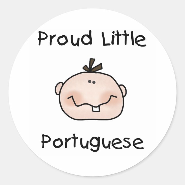 Sticker Rond Garçon Fier Petit Portugais (Devant)