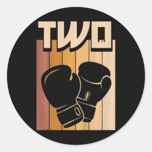 Sticker Rond Garçon Fille Anniversaire Boxe 2 Ans 2ème Annivers