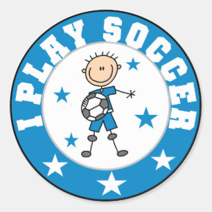 Sticker Rond Garçon Je Joue Tshirts et cadeaux de football
