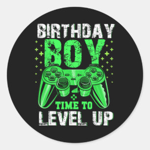 Sticker Rond Garçon Le Temps De Monter Le Jeu Vidéo Anniversair
