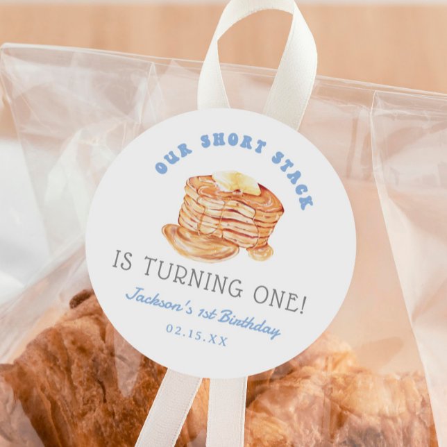 Sticker Rond Garçon Notre Pile Courte Tourne Un Anniversaire (Créateur téléchargé)